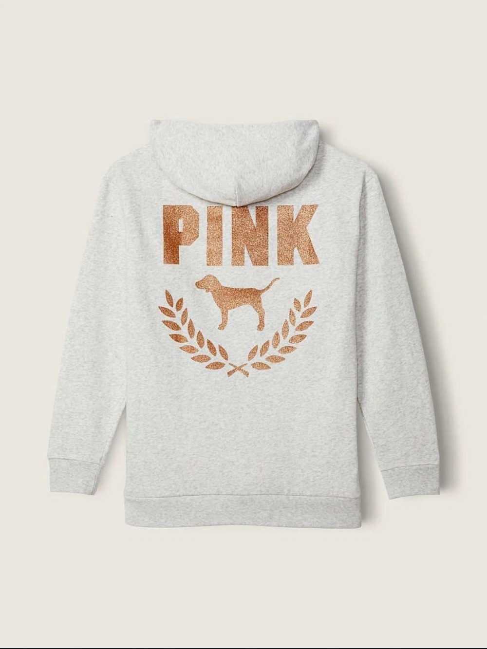 Victoria's Secret Pink BLING Campus Hoodie + Sweatpants Set ROSE GOLD - Picture 11 of 13